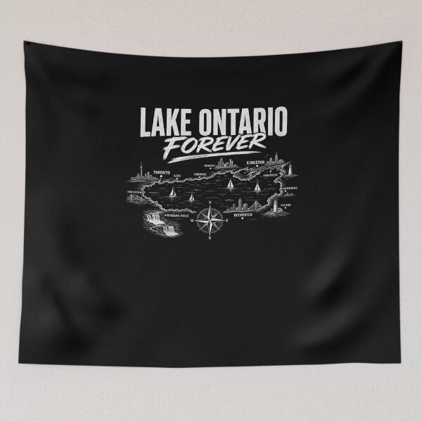 Item preview, Lake Ontario Forever Vintage Great Lakes Map Graphic designed and sold by anapldv.