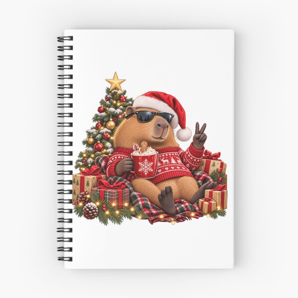 Item preview, Festive Capybara With Cocoa – Cozy Christmas Animal Art designed and sold by RAX Mirth Studio.