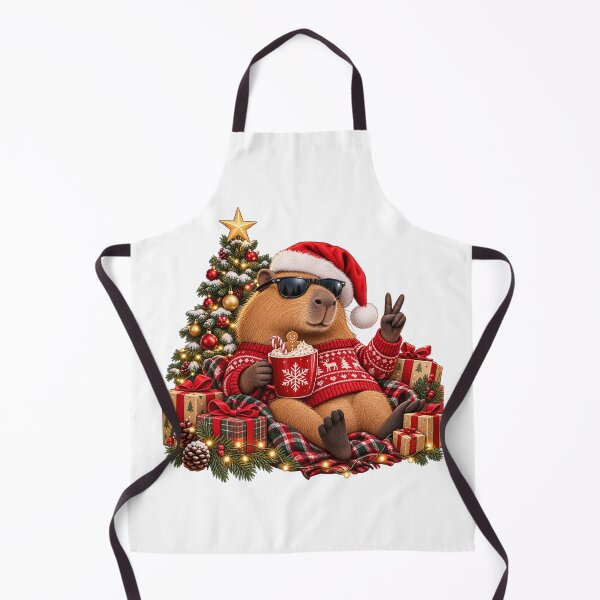 Item preview, Festive Capybara With Cocoa – Cozy Christmas Animal Art designed and sold by RAX Mirth Studio.