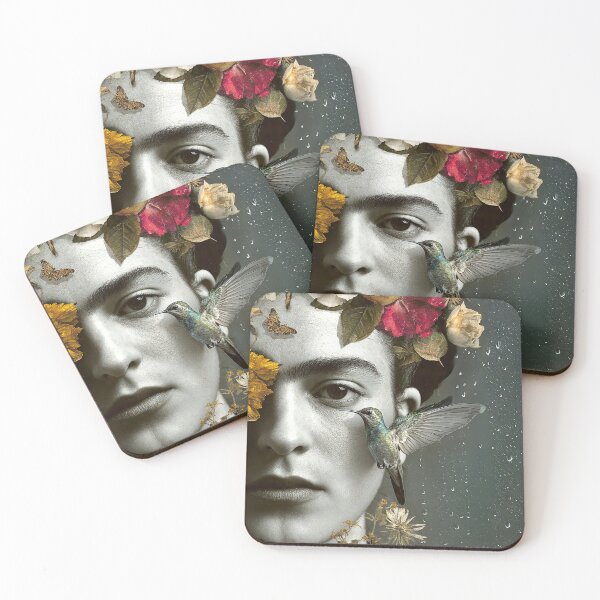 Item preview, Frida: Floral Portrait with Hummingbird Under the Rain designed and sold by FRIDAMANIACS.