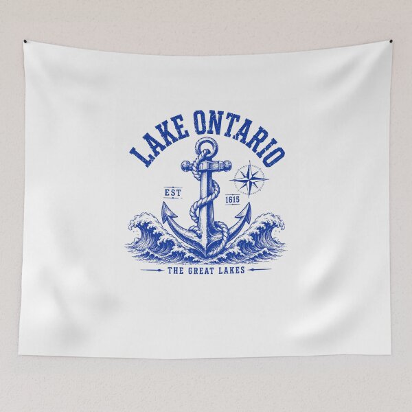 Item preview, lake ontario anchor and waves nautical great lakes graphic designed and sold by anapldv.