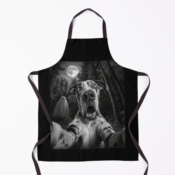 Item preview, Halloween Dog Selfie in Moonlit Forest Ghost Scene designed and sold by anapldv.