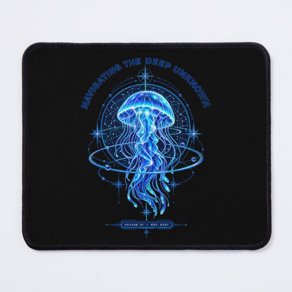 Item preview, Navigating The Deep Unknown Jellyfish Celestial Ocean Sci Fi Art designed and sold by QCena.