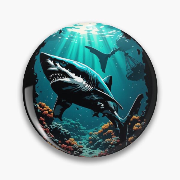 Item preview, Great white shark next to a sunken ship designed and sold by KinoDesign.