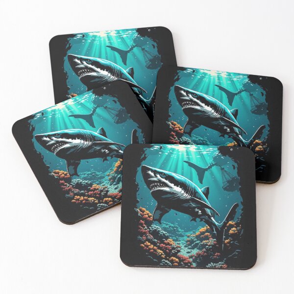 Item preview, Great white shark next to a sunken ship designed and sold by KinoDesign.