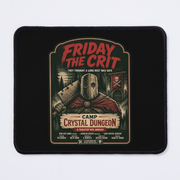 Item preview, Friday The Crit Slasher Movie Poster Shirt Camp Crystal Dungeon Funny RPG Tee designed and sold by Dice_Goblin_Studio.
