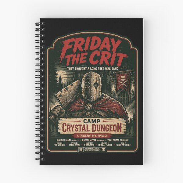 Item preview, Friday The Crit Slasher Movie Poster Shirt Camp Crystal Dungeon Funny RPG Tee designed and sold by Dice_Goblin_Studio.