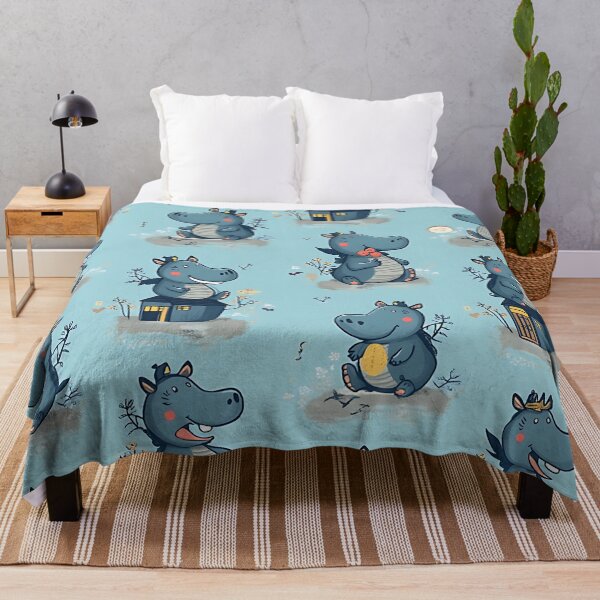 Item preview, Reading Hippo Pattern Cozy Animal Design Cute Book Lover designed and sold by ArtDesignTp.