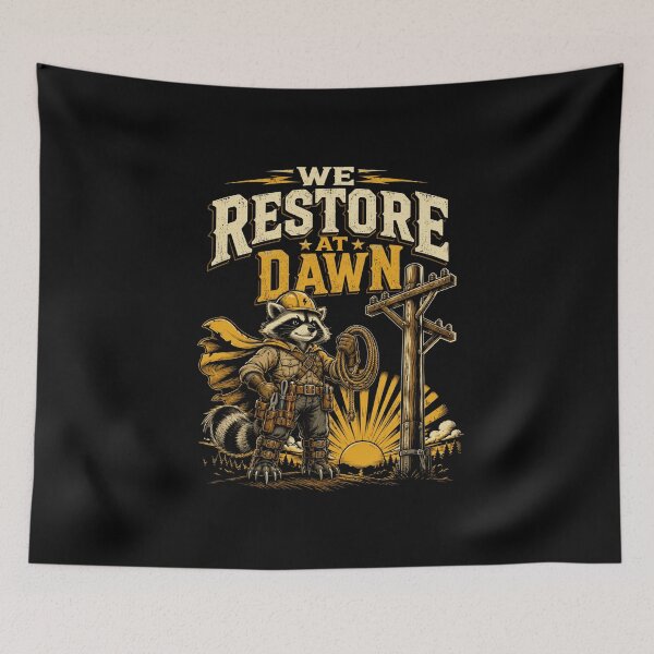 Item preview, restoration Rally At Dawn Rustic Lineman Graphic designed and sold by anapldv.