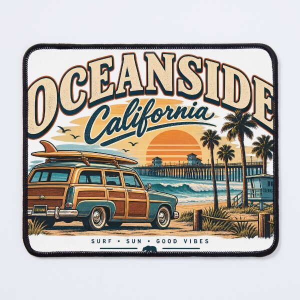Item preview, Oceanside California Vintage Surf Woodie Wagon designed and sold by NOVAWEARIT.
