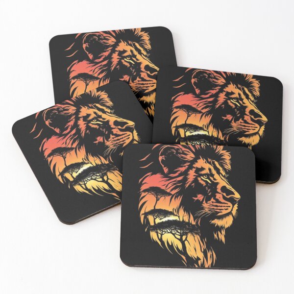 Item preview, Lion at sunset in the savanna designed and sold by KinoDesign.