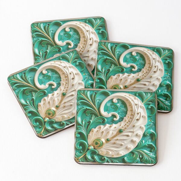 Item preview, Sculptural Emerald with Gold Enamel designed and sold by Vicky Brago-Mitchell®.