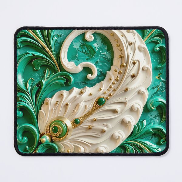 Item preview, Sculptural Emerald with Gold Enamel designed and sold by Vicky Brago-Mitchell®.