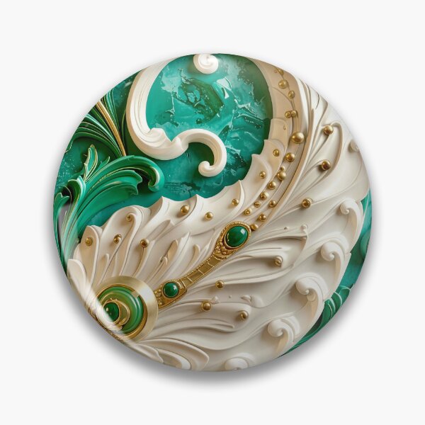 Item preview, Sculptural Emerald with Gold Enamel designed and sold by Vicky Brago-Mitchell®.
