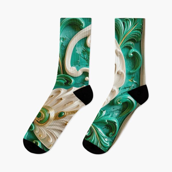 Item preview, Sculptural Emerald with Gold Enamel designed and sold by Vicky Brago-Mitchell®.