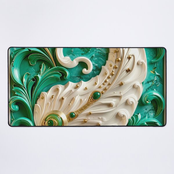 Item preview, Sculptural Emerald with Gold Enamel designed and sold by Vicky Brago-Mitchell®.