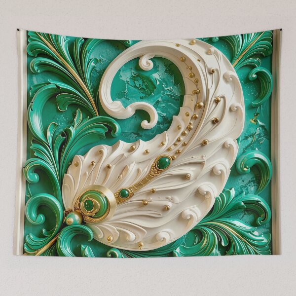 Item preview, Sculptural Emerald with Gold Enamel designed and sold by Vicky Brago-Mitchell®.