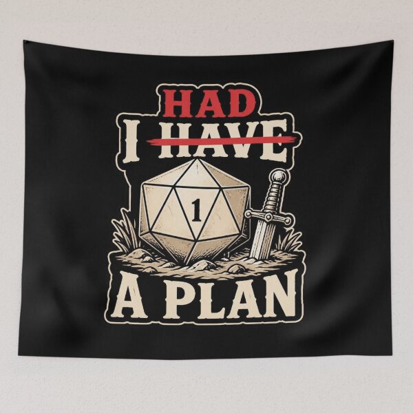Item preview, I Had A Plan Natural 1 - Funny RPG Strikethrough D20 Shirt designed and sold by Dice_Goblin_Studio.