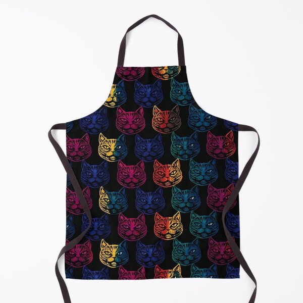 Item preview, Psychedelic Neon Cat Faces Seamless Pattern designed and sold by Lunat1kk.