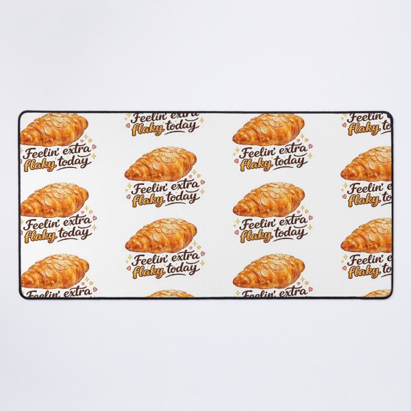 Aperçu de l'œuvre Autocollant Croissant « J’ai envie de feuilleter aujourd’hui » | Cadeau amusant pour les amateurs de pâtisserie créée et vendue par Sepia soul.
