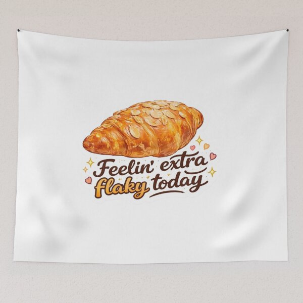 Item preview, Feelin Extra Flaky Today Croissant Sticker | Funny Bakery Food Lover Gift designed and sold by Sepia soul.