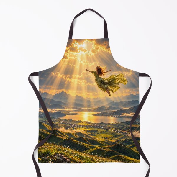 Item preview, Ethereal Flying Woman Fantasy Mountain Lake Dreamscape designed and sold by IRON SIREN.