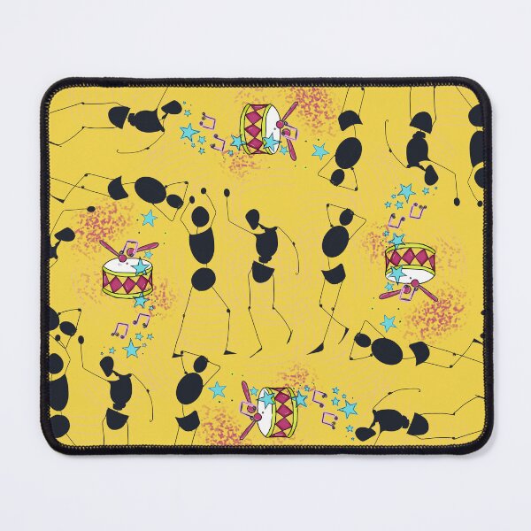 Item preview, Dancing Silhouettes & Talking Drums – Festive Yellow Pattern designed and sold by designsbyAdira.