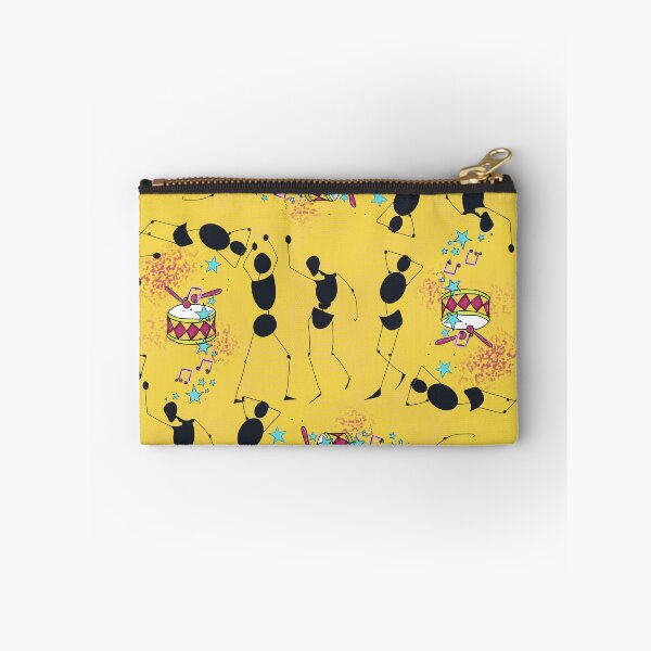 Aperçu de l'œuvre Silhouettes dansantes et tambours parlants – Motif jaune festif créée et vendue par designsbyAdira.