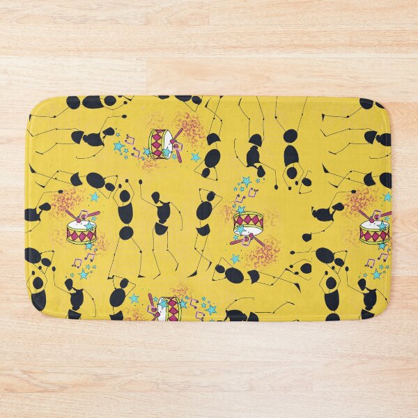 Item preview, Dancing Silhouettes & Talking Drums – Festive Yellow Pattern designed and sold by designsbyAdira.
