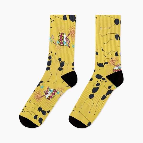 Item preview, Dancing Silhouettes & Talking Drums – Festive Yellow Pattern designed and sold by designsbyAdira.
