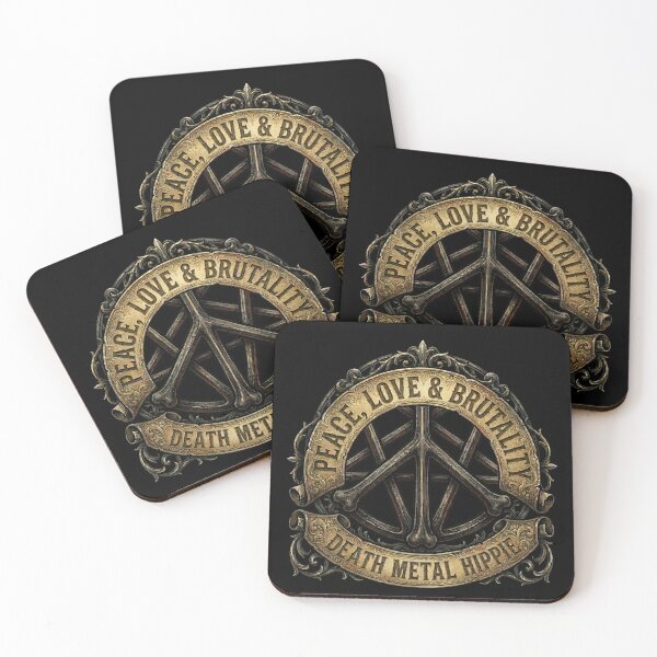 Item preview, Peace Love and Brutality Peace Badge designed and sold by Death Metal Hippie.