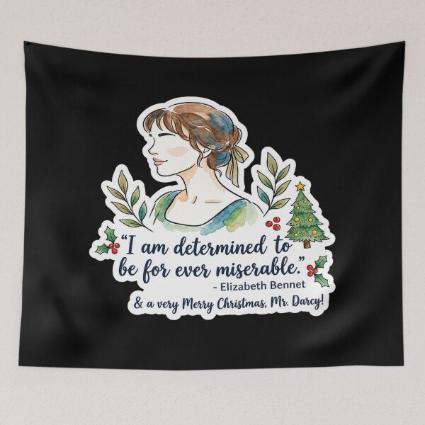 Item preview, Pride and Prejudice Elizabeth Bennet Christmas Quote designed and sold by jeshands.