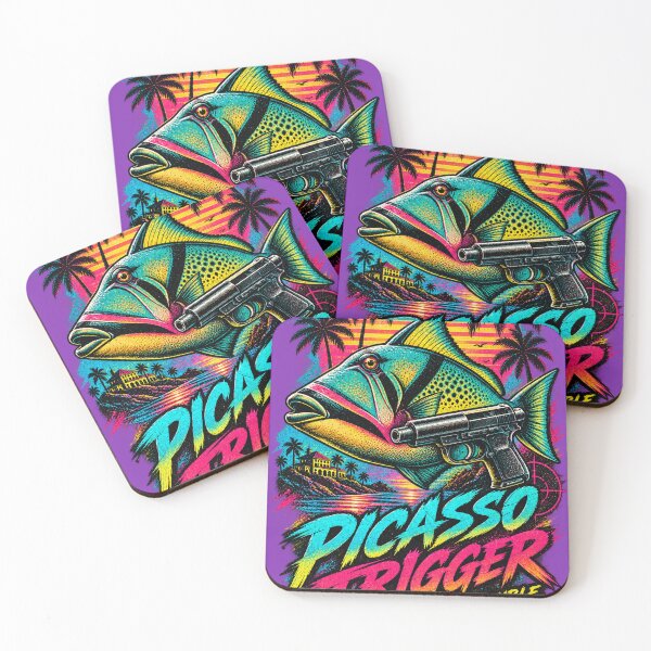 Item preview, Picasso Trigger – Hooked on Trouble | Andy Sidaris Cult Movie Tribute designed and sold by Cohaagens Bazaar.