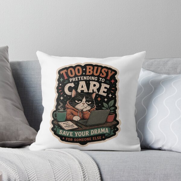 Item preview, Too Busy Pretending to Care Grumpy Cat Sticker | Funny Sarcastic Cat Lover Gift designed and sold by Sepia soul.