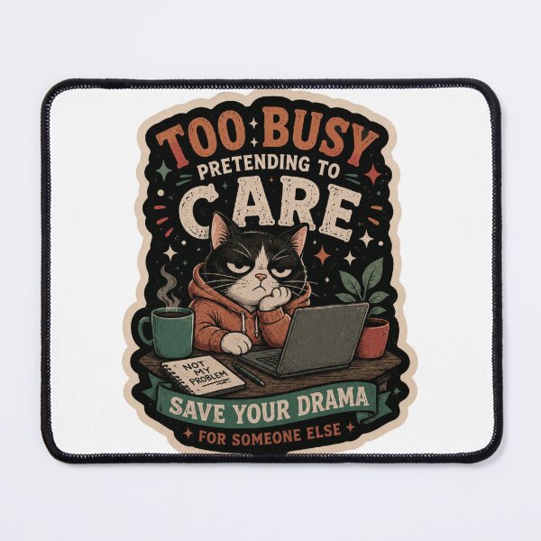 Item preview, Too Busy Pretending to Care Grumpy Cat Sticker | Funny Sarcastic Cat Lover Gift designed and sold by Sepia soul.