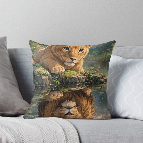 Aperçu de l'œuvre Lionceau reflétant le Roi Lion - art de la motivation pour l'avenir créée et vendue par Sourcestores1.