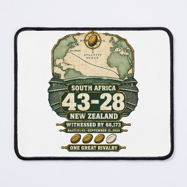 Item preview, South Africa vs New Zealand 43-28 Transatlantic Tour Baltimore Rugby designed and sold by HippyTees.