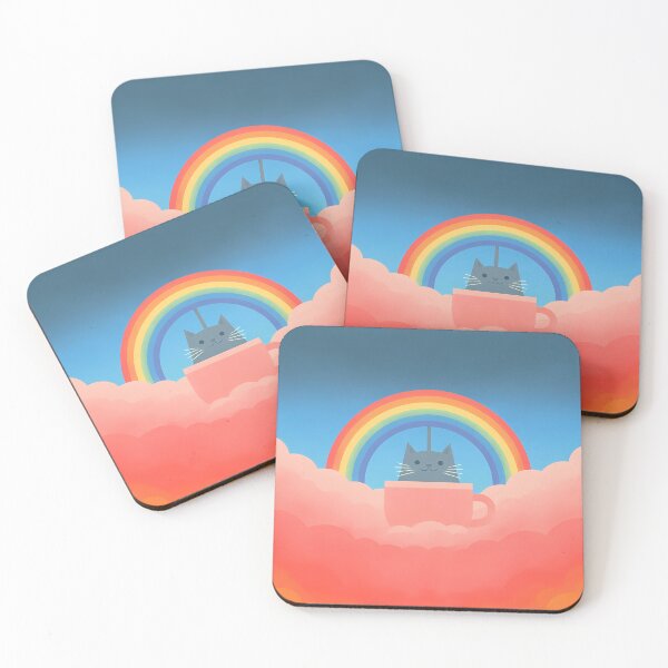 Item preview, Cute Rainbow Teacup Cat Cloud Art designed and sold by Lunat1kk.