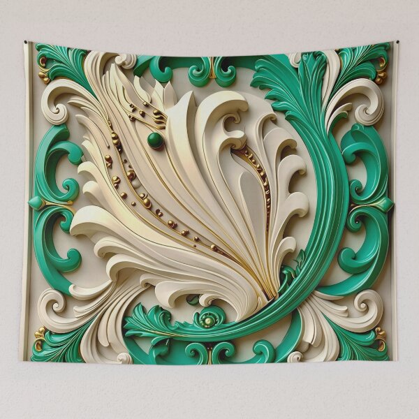 Item preview, Sculptural Emerald with Gold Enamel designed and sold by Vicky Brago-Mitchell®.