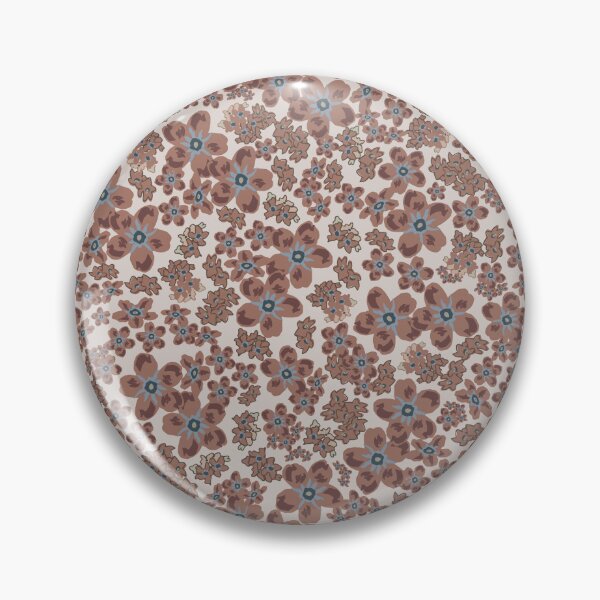 Item preview, Brown and Blue Retro Floral Pattern – Vintage Flower Aesthetic Design designed and sold by TreLumisse.