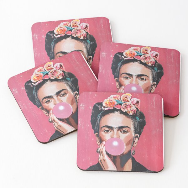 Item preview, Bubblegum Frida – Retrato colorido de arte pop designed and sold by FRIDAMANIACS.