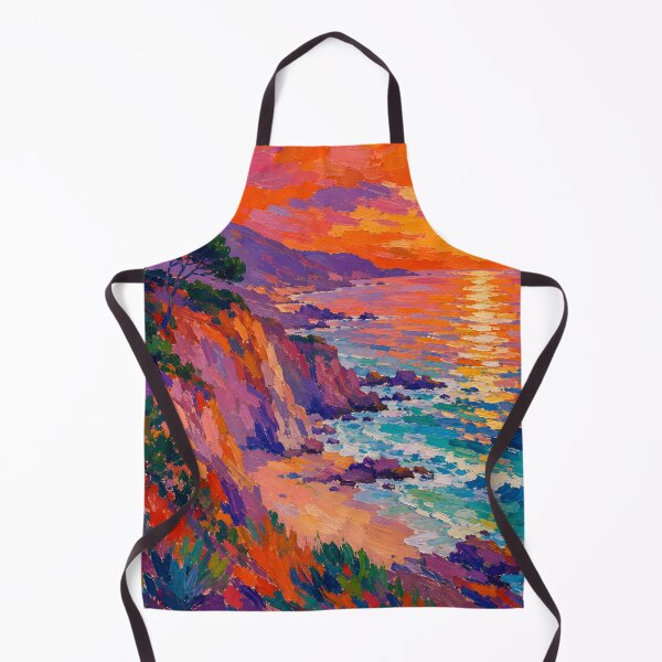 Aperçu de l'œuvre Vibrant Coastal Sunset Expressionist Seascape créée et vendue par GutyzDesignsES.