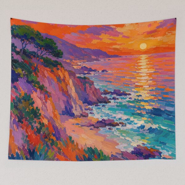 Artikelvorschau, Vibrant Coastal Sunset Expressionist Seascape entworfen und verkauft von GutyzDesignsES.