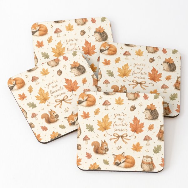 Item preview, You're My Favorite Season Woodland Autumn Pattern designed and sold by HappyOops.