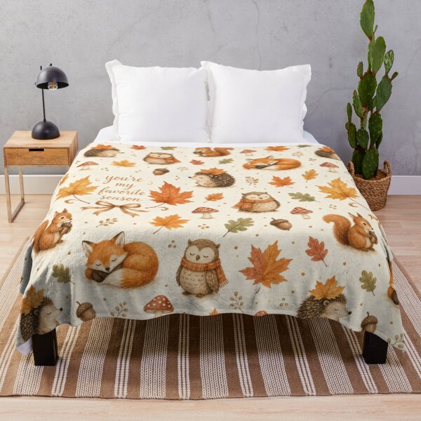Item preview, You're My Favorite Season Woodland Autumn Pattern designed and sold by HappyOops.