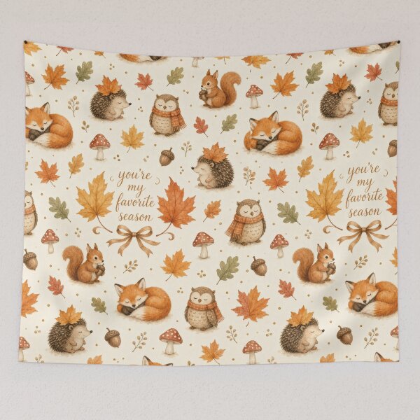 Item preview, You're My Favorite Season Woodland Autumn Pattern designed and sold by HappyOops.