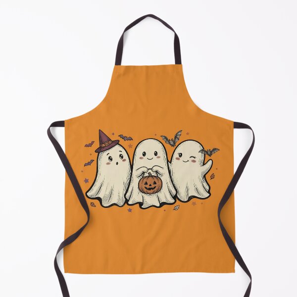 Item preview, Vintage Sketch Halloween Ghost Trio with Witch Hat, Pumpkin and Bats Illustration designed and sold by abdelski.