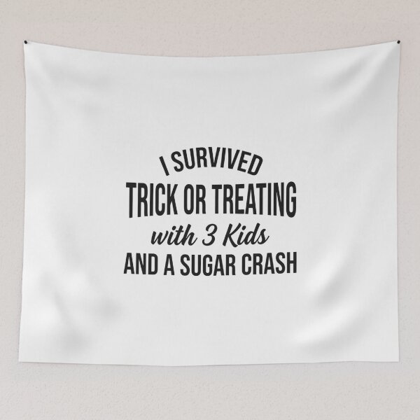 Item preview, I Survived Trick or Treating With 3 Kids and a Sugar Crash, Funny Halloween Parent designed and sold by CloudyPress.