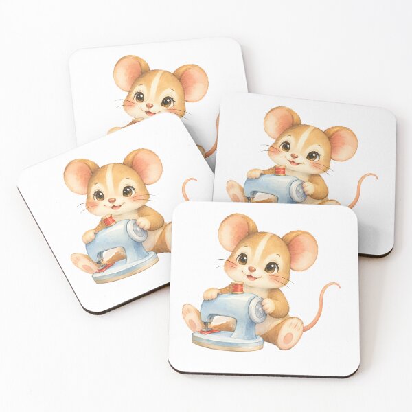 Item preview, Cute sewing mouse at the sewing machine designed and sold by bambinella.de.