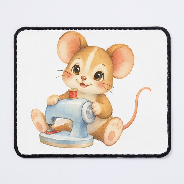 Item preview, Cute sewing mouse at the sewing machine designed and sold by bambinella.de.